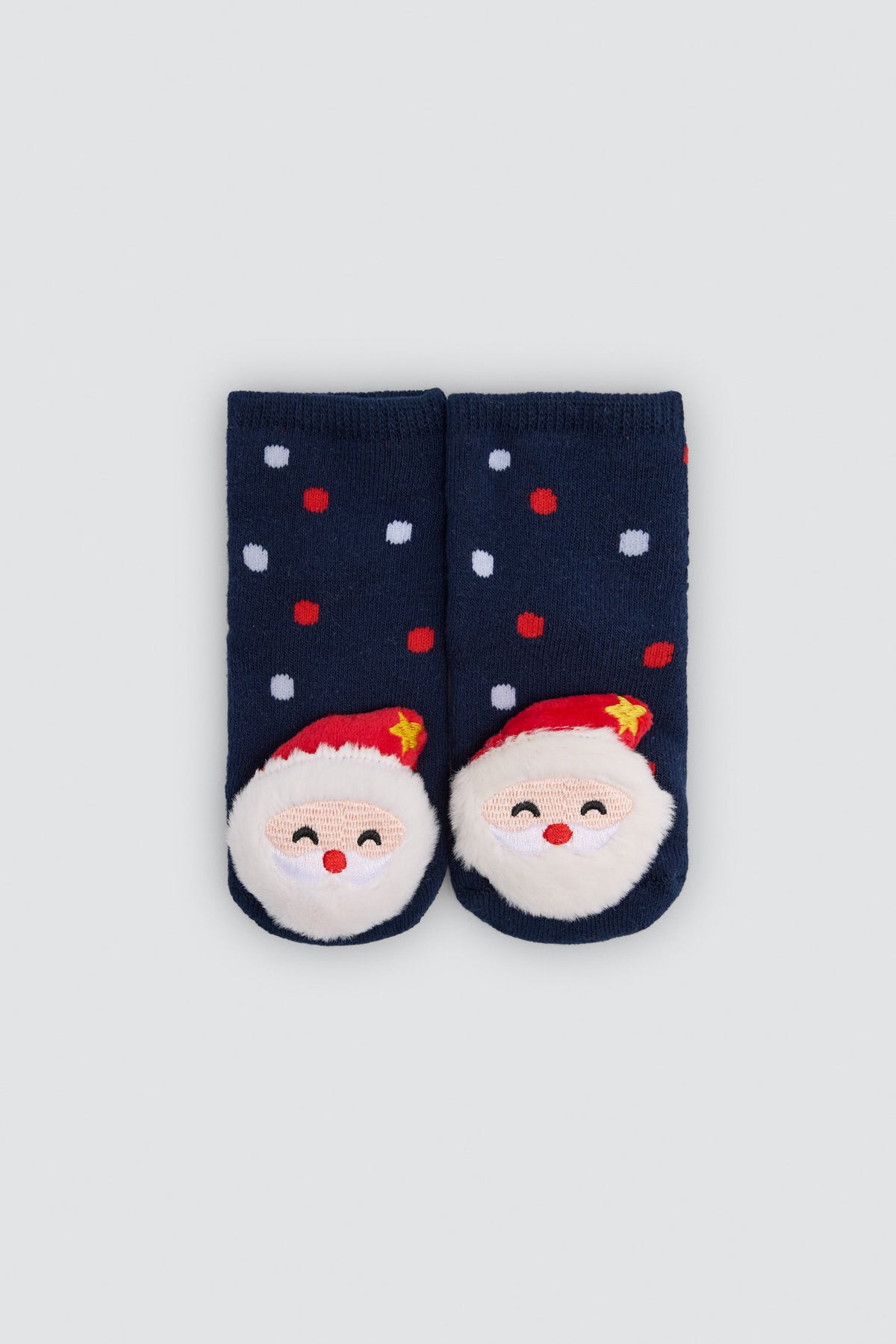 Pack de 2 meias térmicas antiderrapantes sensoriais de bebé Natal Pai Natal