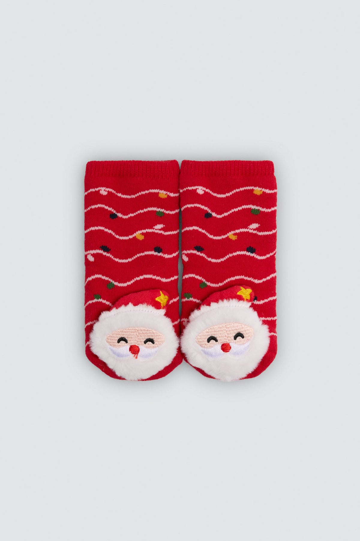 Pack de 2 meias térmicas antiderrapantes sensoriais de bebé Natal Pai Natal