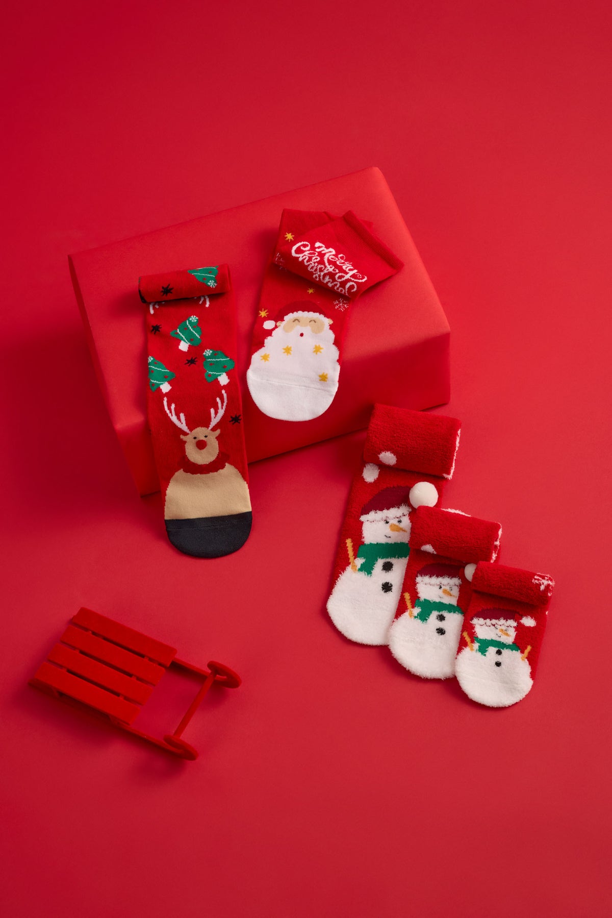 Calcetines navideños para toda la familia