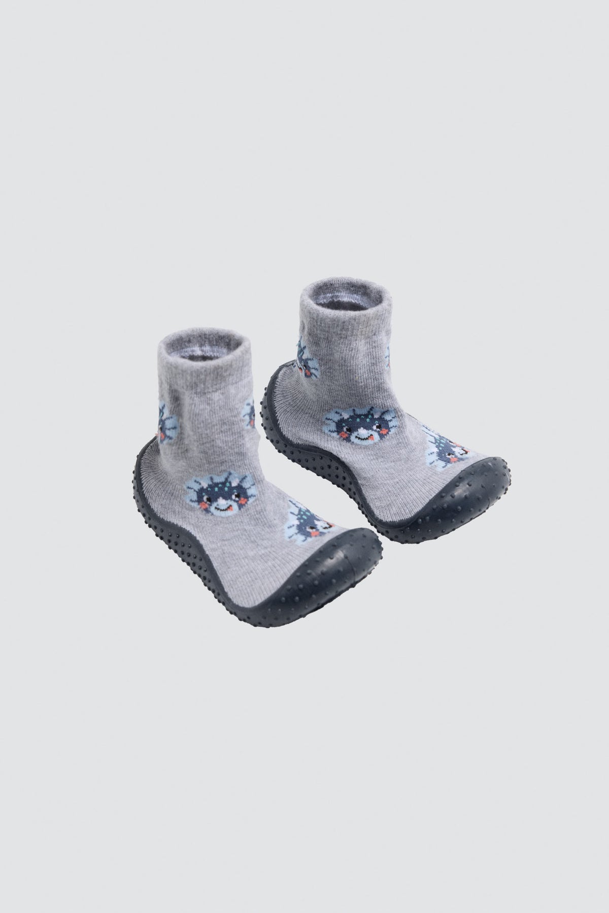 Meias-pantufa de bebé menino com estampado de dinossauros