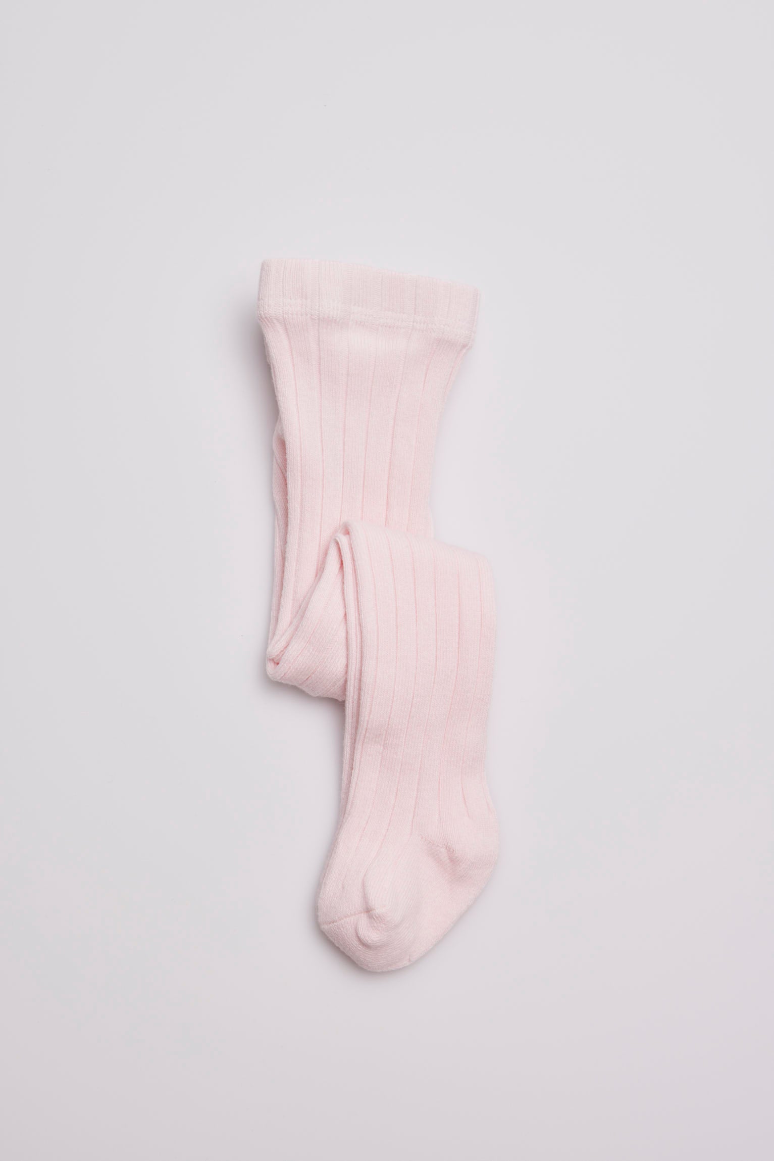 Collant canelado rosa claro