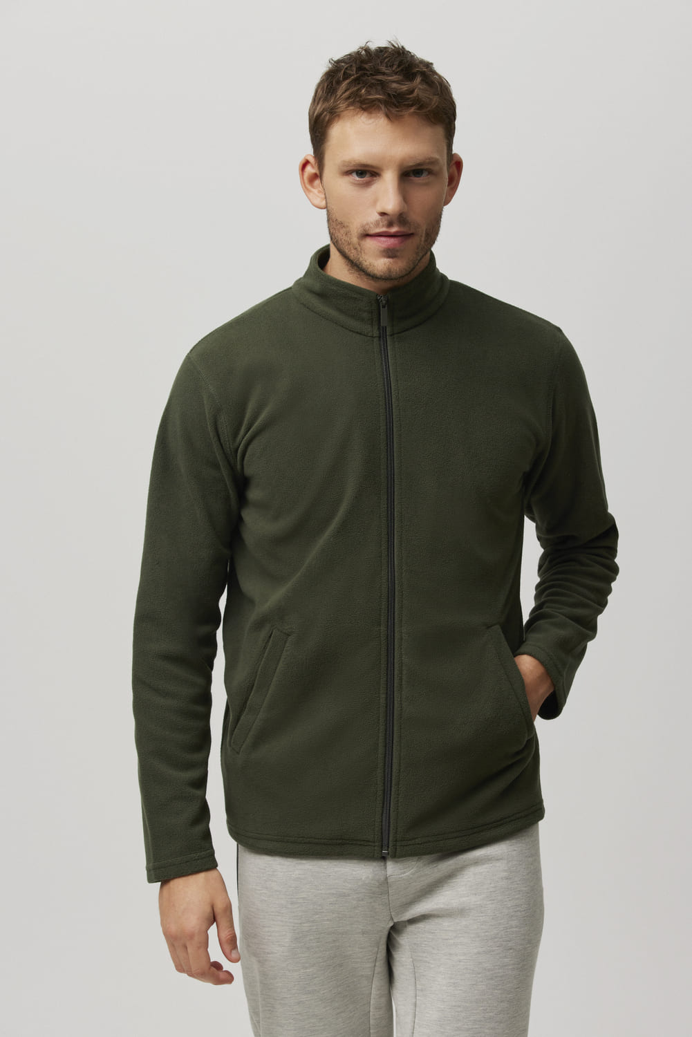 70106-1-chaqueta-polar-manga-larga-bolsillos-hombre-ysabel-mora - verde botella