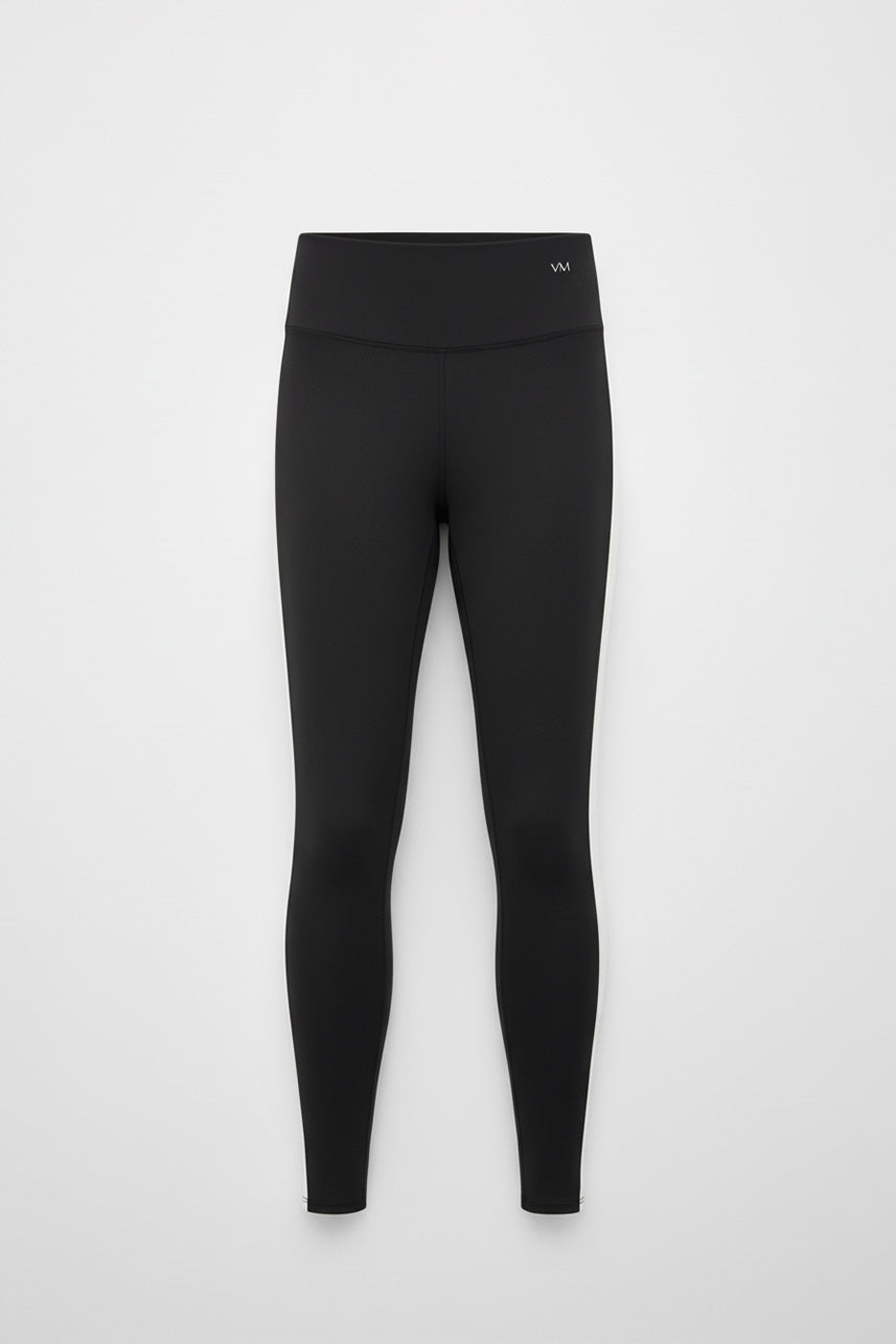 PREVENTA Leggings deportivos largos efecto push-up negros con franja en contraste - Ysabel Mora