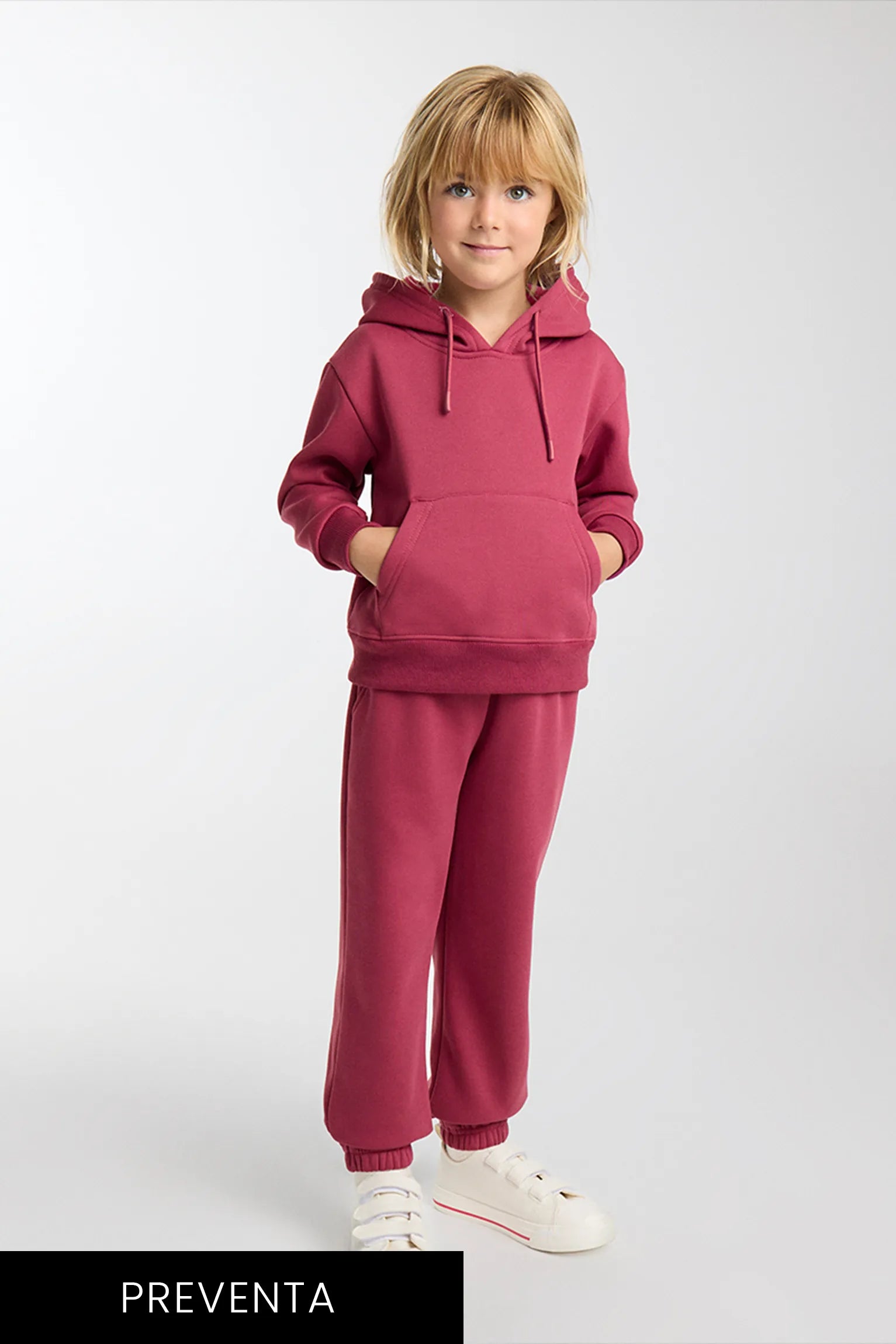 PRÉ-VENDA fato de treino de menina cardado rosa com sweatshirt e joggers