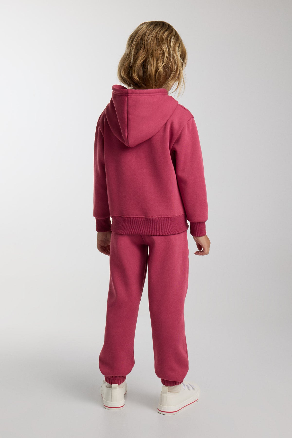 Conjunto de chándal infantil rosa con sudadera con capucha y pantalón jogger