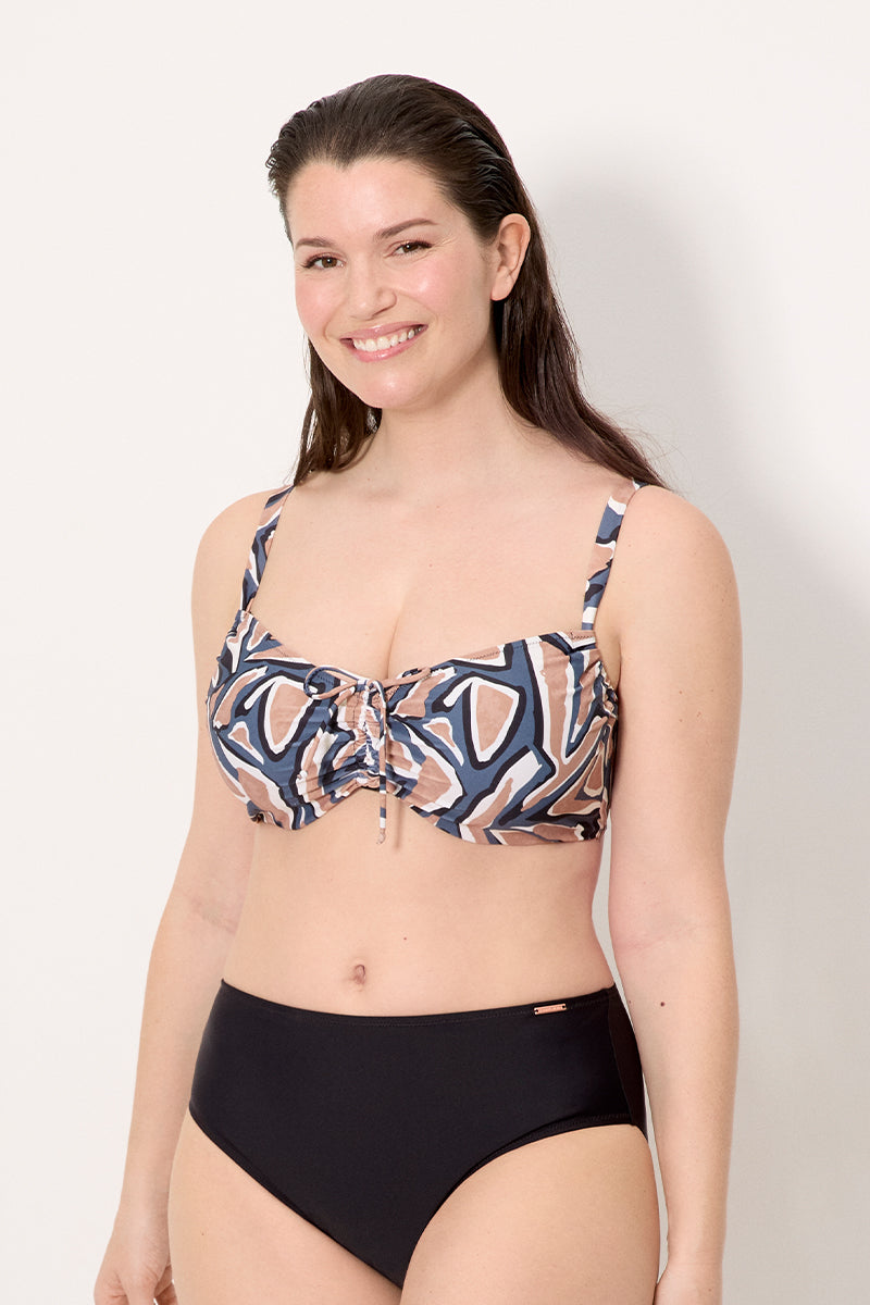 Top bikini reductor estampado copas D y E - Ysabel Mora