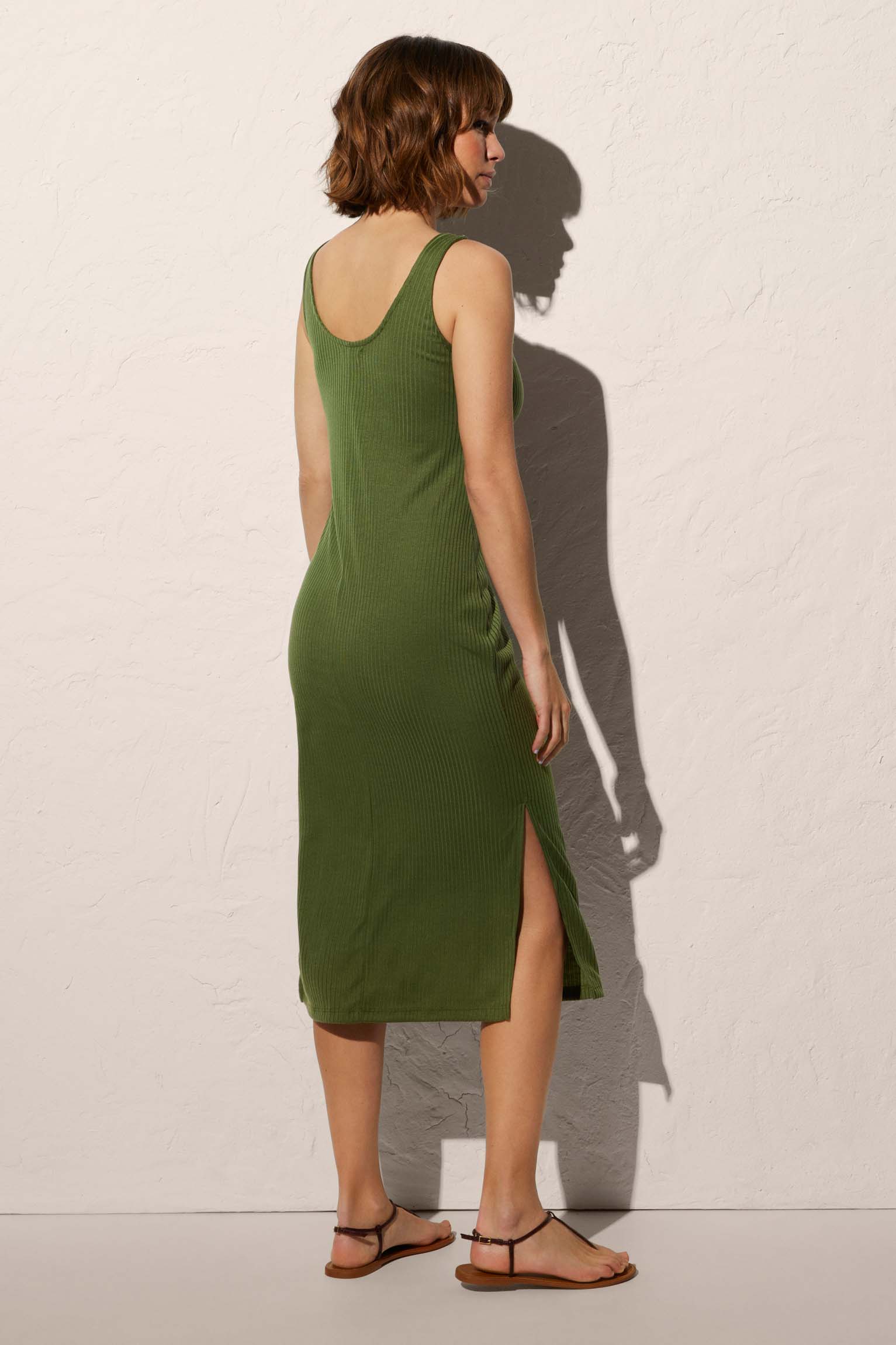 Vestido de praia comprido verde