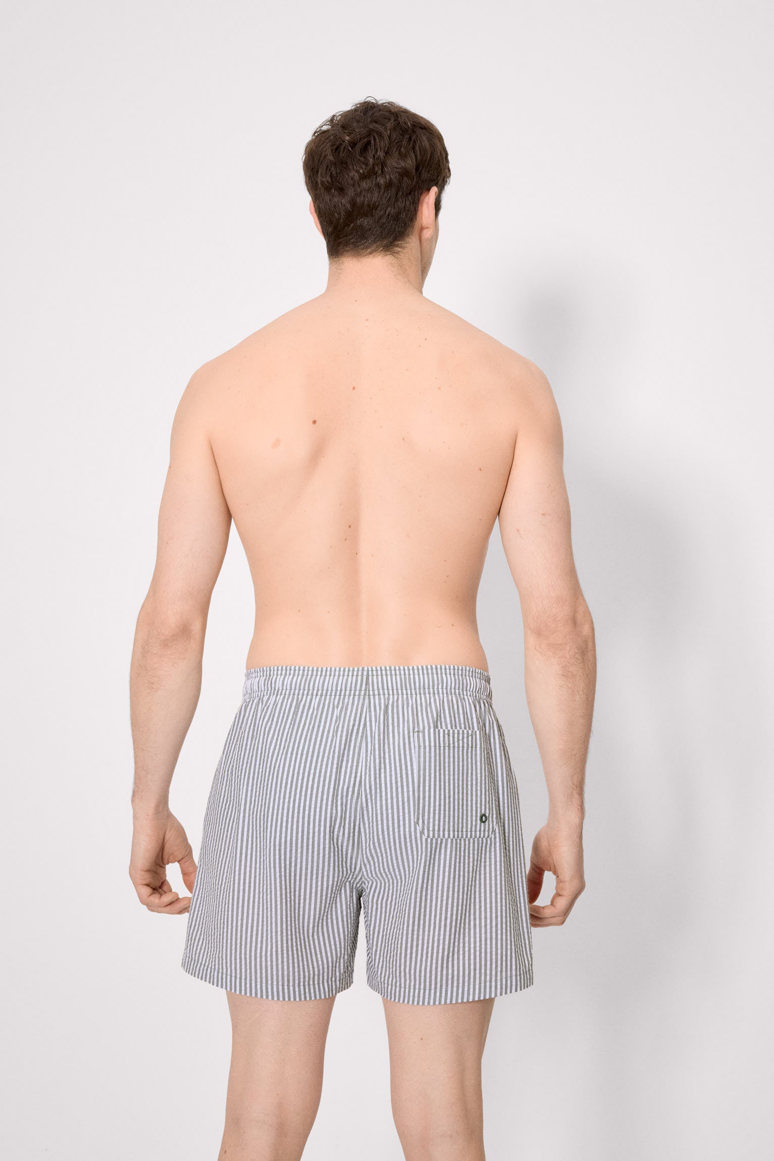 Bañador medio estampado rayas verdes - Ysabel Mora