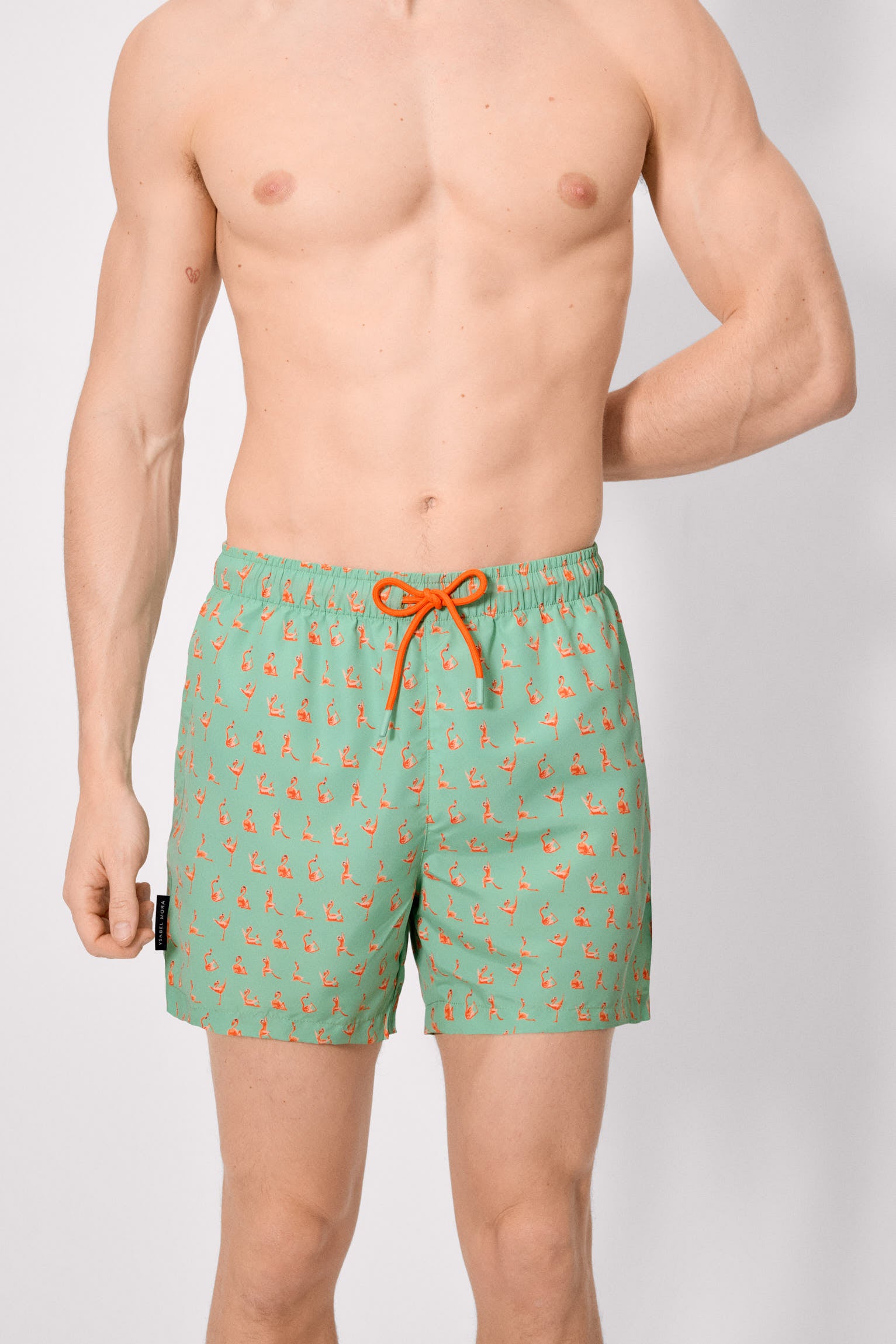 Bañador medio estampado flamencos - Ysabel Mora