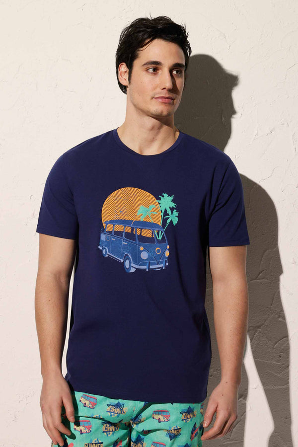 T-shirt carrinha azul