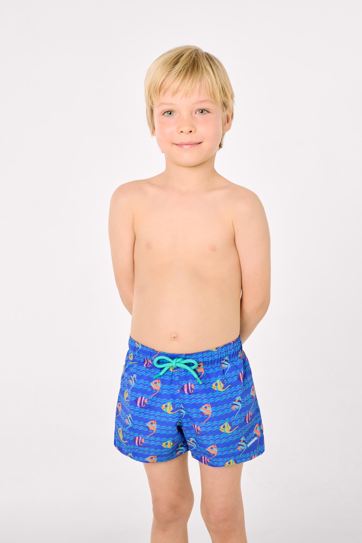 Bañador niño corto estampado peces tropicales multicolor - Ysabel Mora