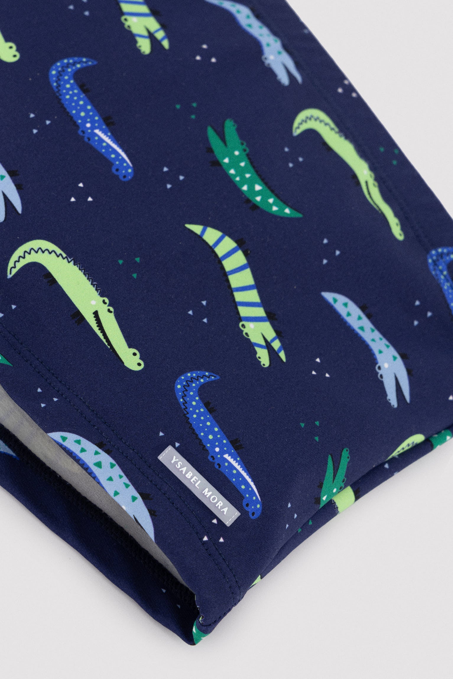 Calção de banho boxer infantil com estampa de crocodilo