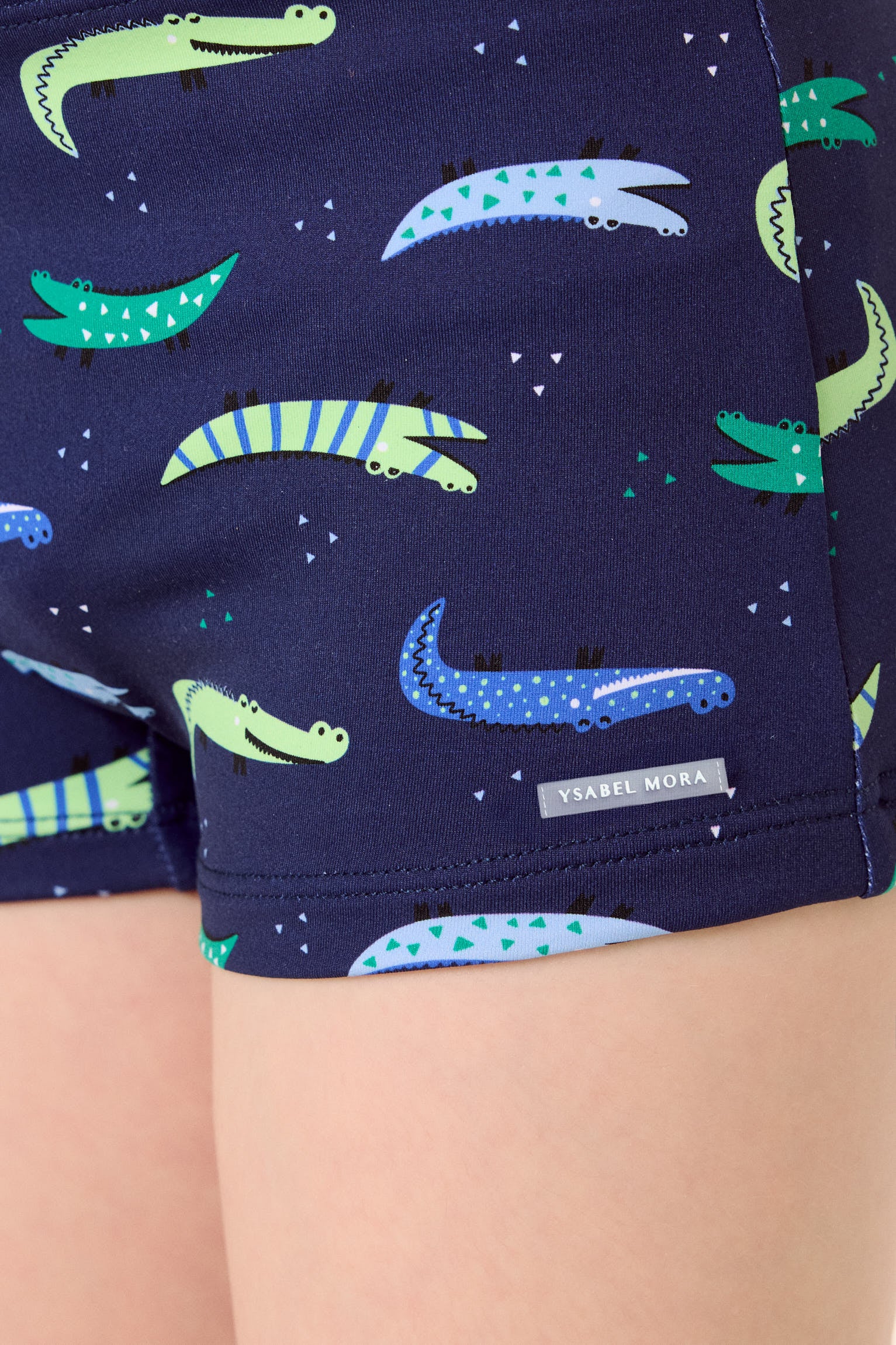 Calção de banho boxer infantil com estampa de crocodilo