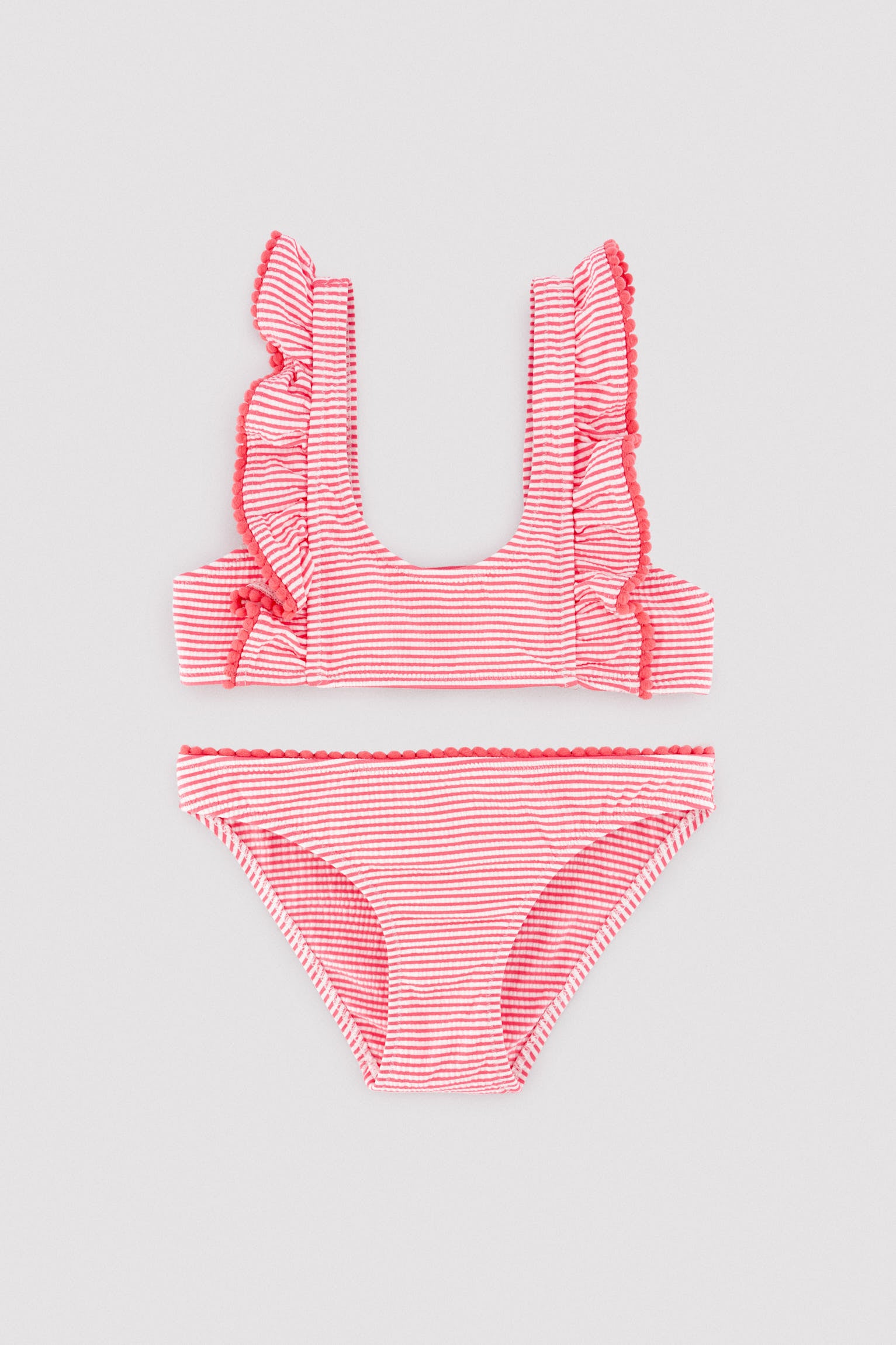 Bikini niña detalle volantes estampado rayas - Ysabel Mora