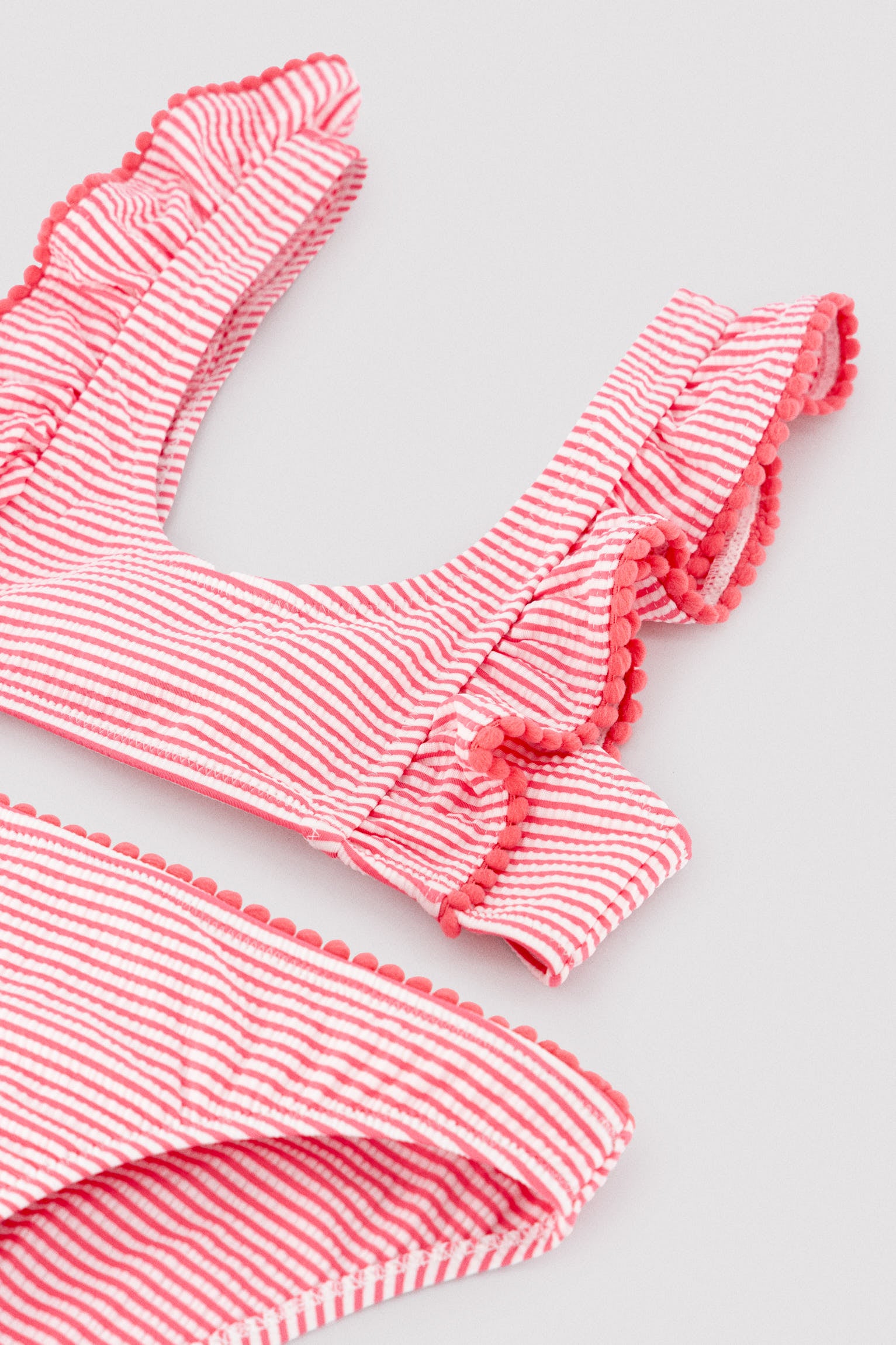 Bikini niña detalle volantes estampado rayas - Ysabel Mora