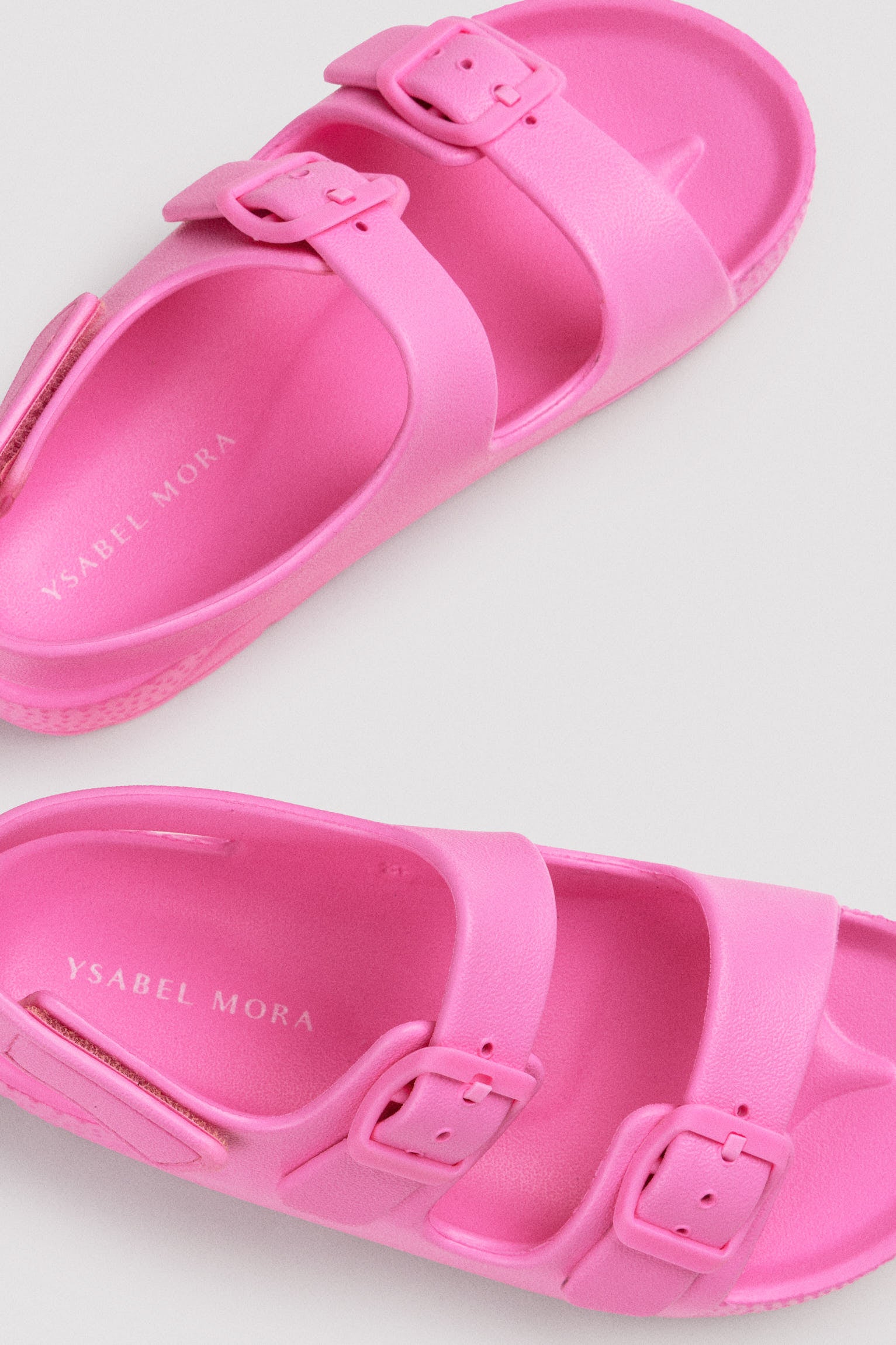 Chaclas infantiles de hebillas ajustables y velcro rosa - Ysabel Mora