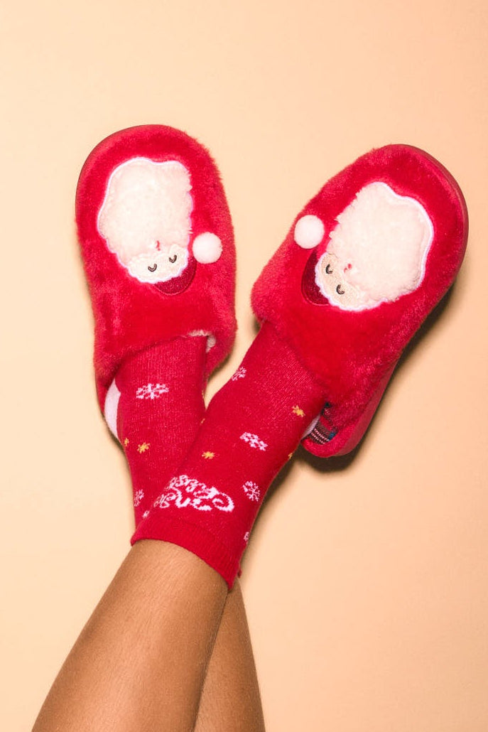 Zapatillas de casa mujer navidad estampado Papá Noel