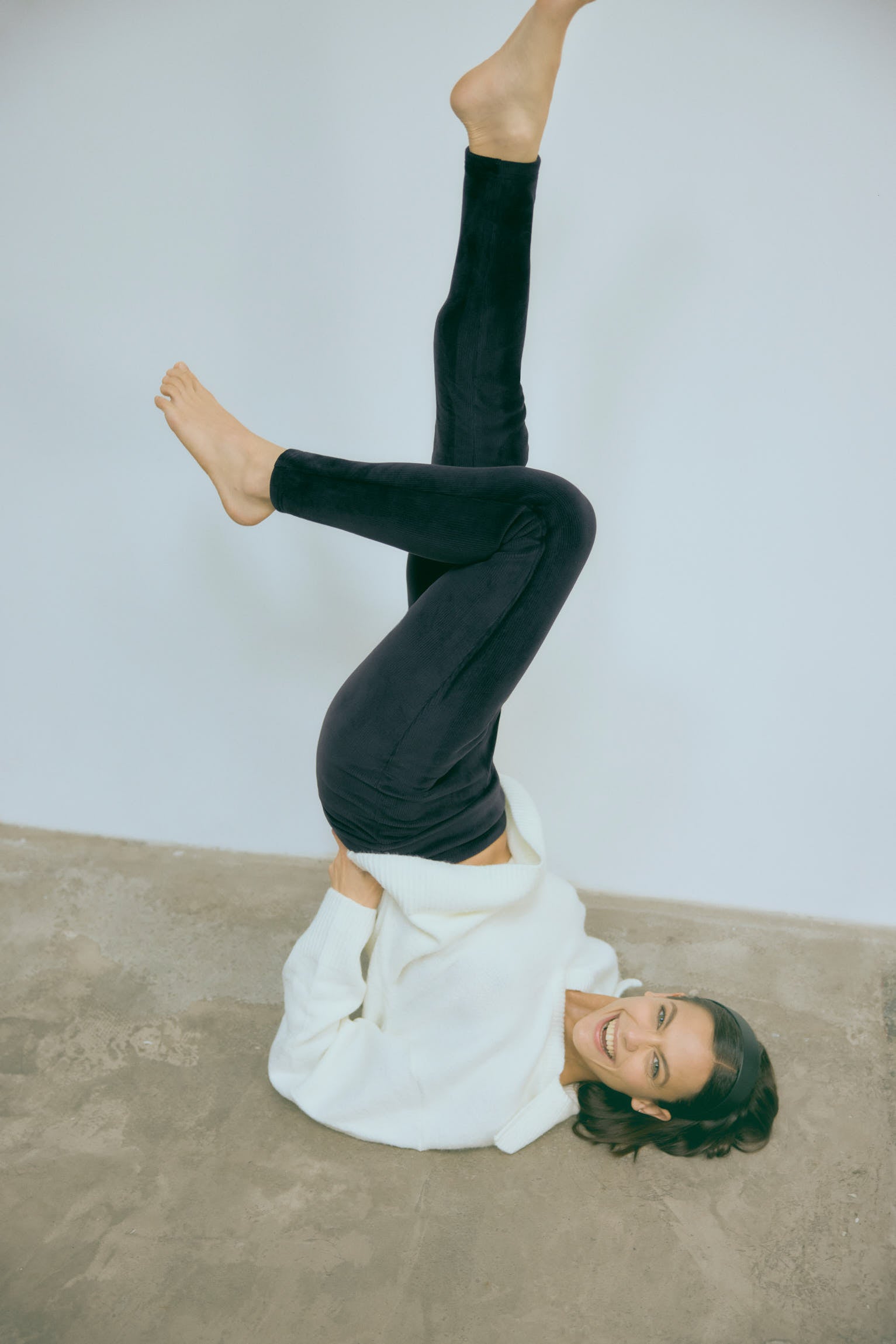 Leggings térmicas confortáveis ​​de lã preta