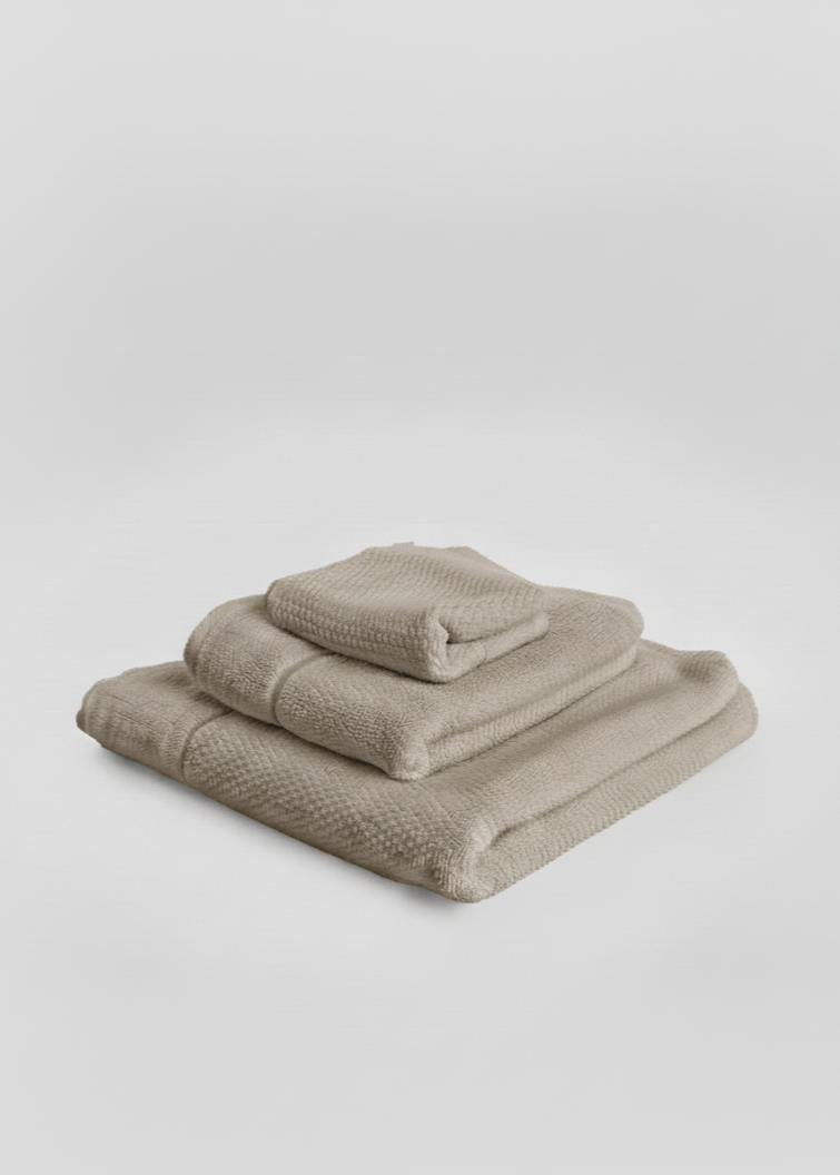 Conjunto de 3 toalhas bege | MUYDEMI