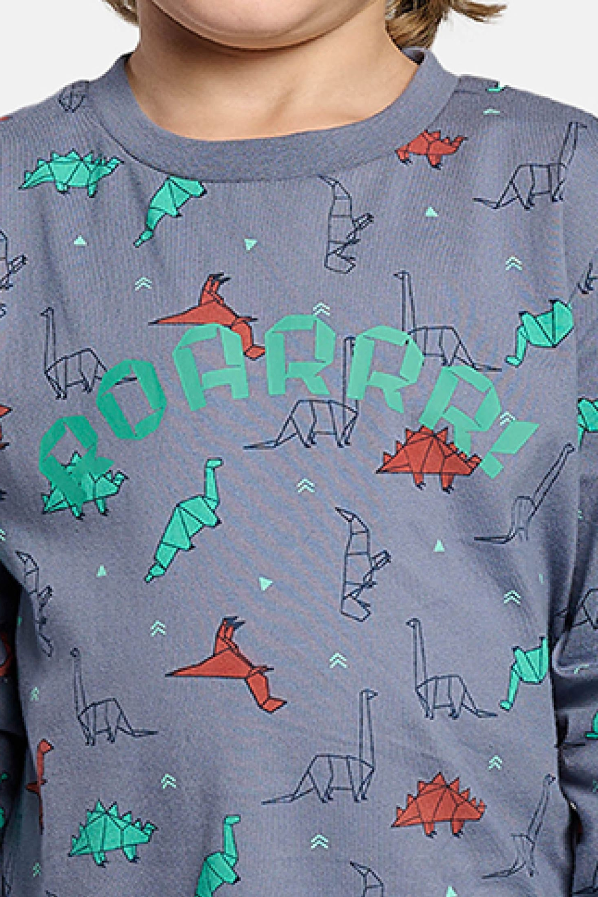 Pijama comprido de menino em algodão Roar estampado de dinossauros