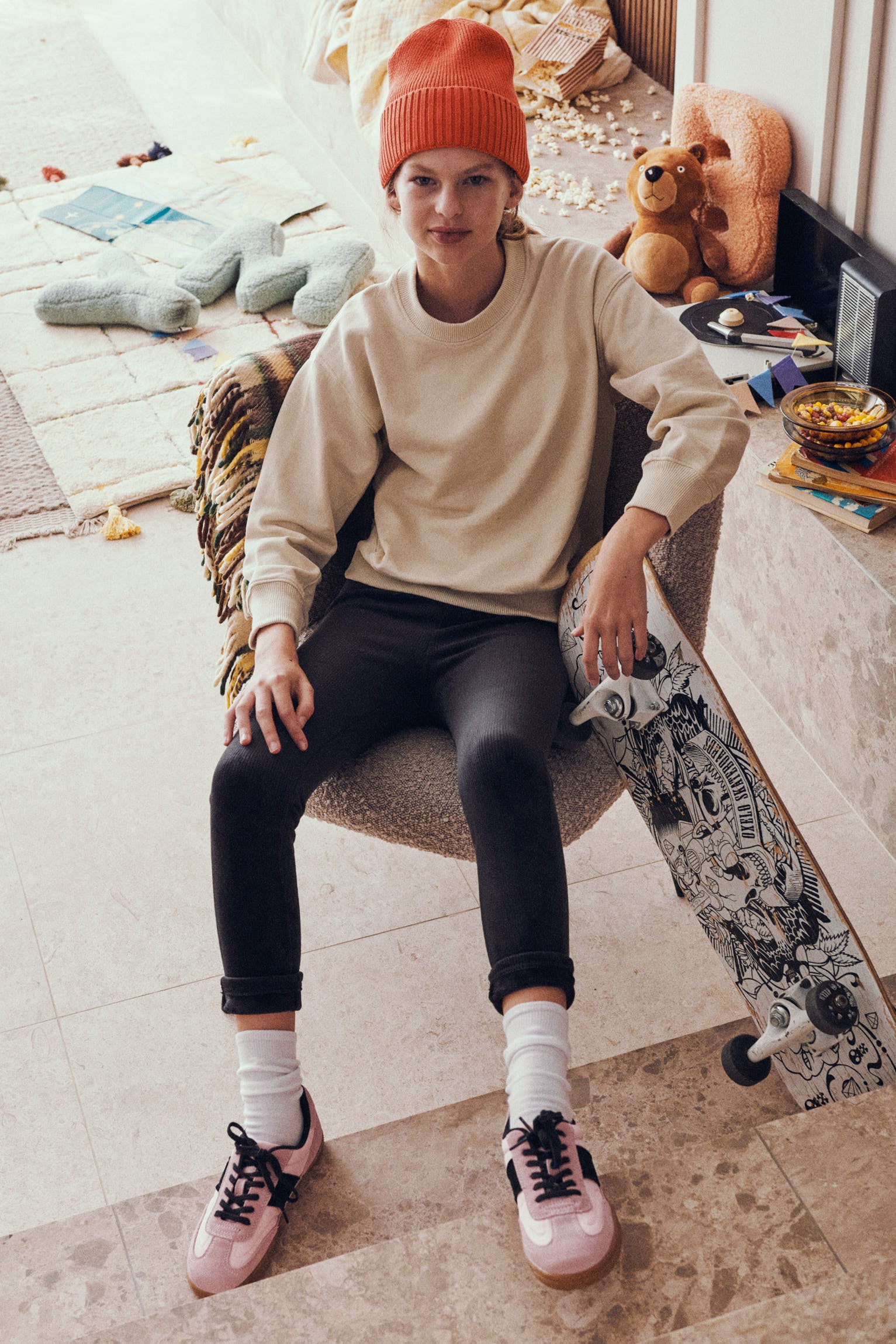 Leggings térmicas com forro de lã para meninas