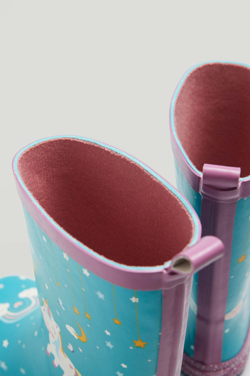 Hugrain Adoráveis botas de água iluminadas para crianças com alças